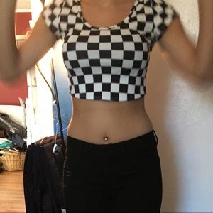 Checkered crop top